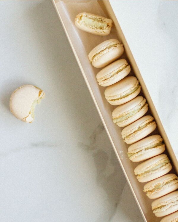 Macarons queso azul
